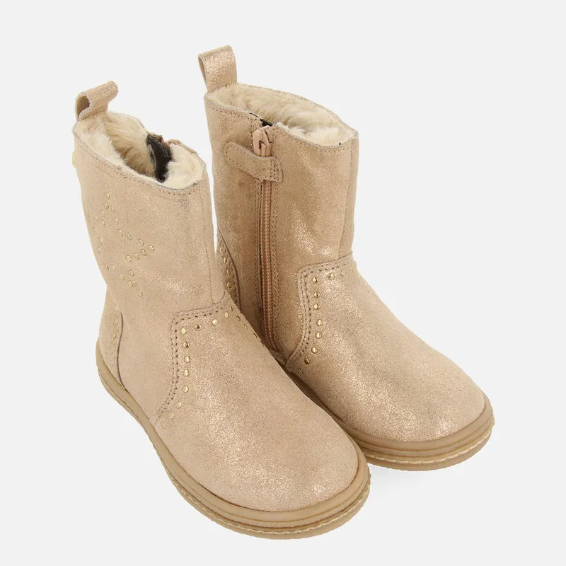 METALLIC BOOTS WITH LEATHER STUDS