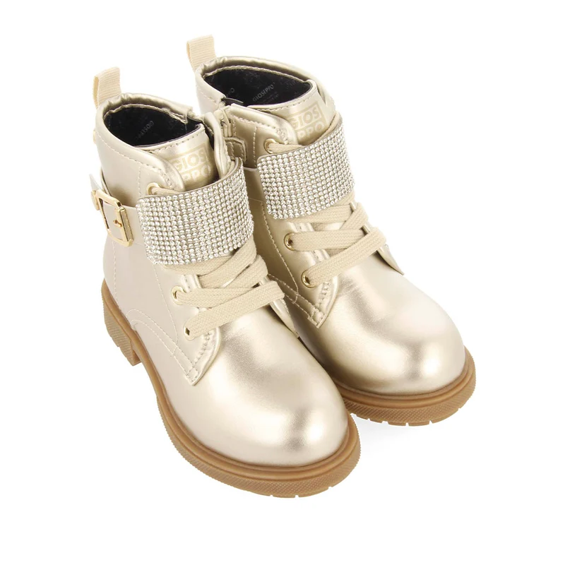 MILITARY STYLE BOOTS WITH REMOVABLE RHINESTONE STRAP ROSKILDE