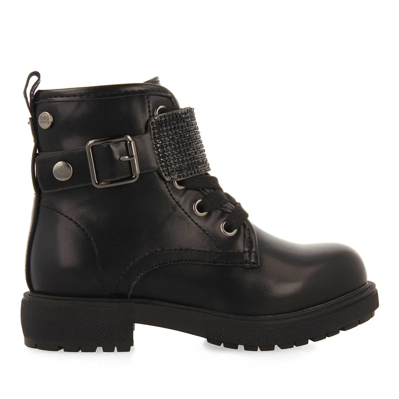 MILITARY STYLE BOOTS WITH REMOVABLE RHINESTONE STRAP ROSKILDE