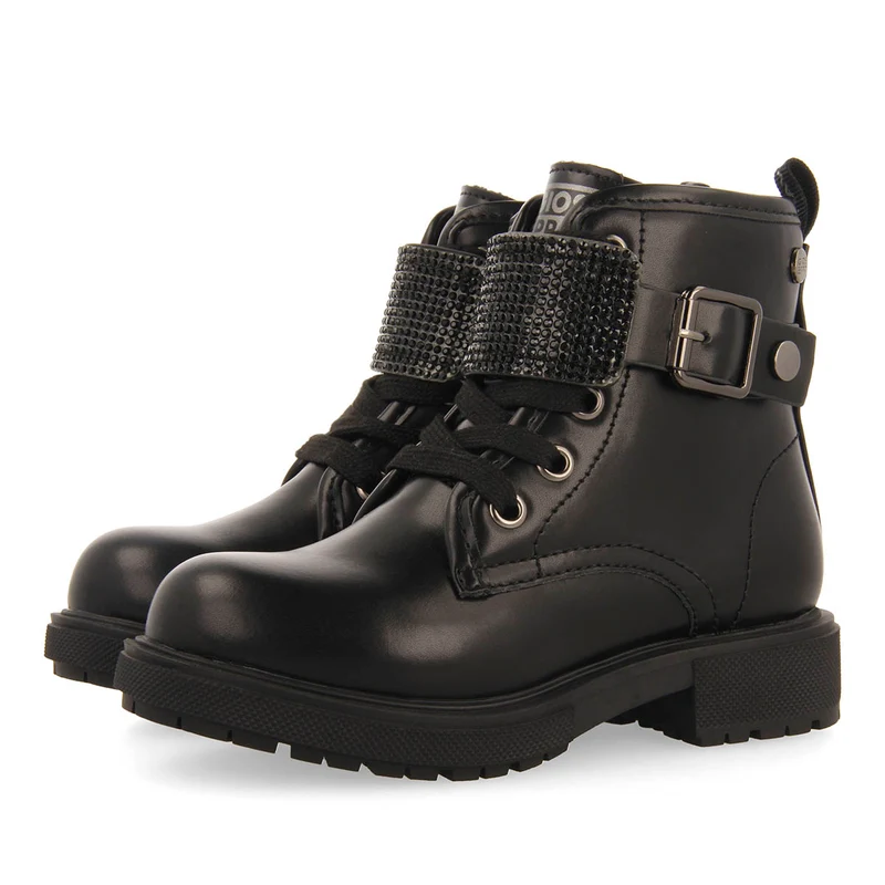 MILITARY STYLE BOOTS WITH REMOVABLE RHINESTONE STRAP ROSKILDE