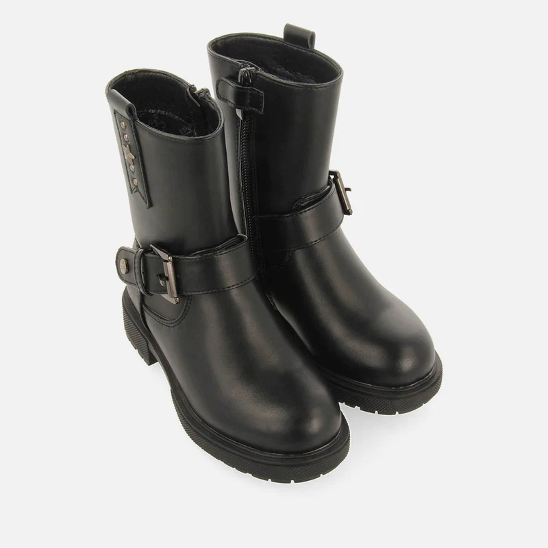 BIKER BOOTS WITH STUDS ON THE HEEL
