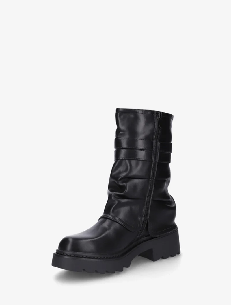 Bottines renversées effet froissé - Noir