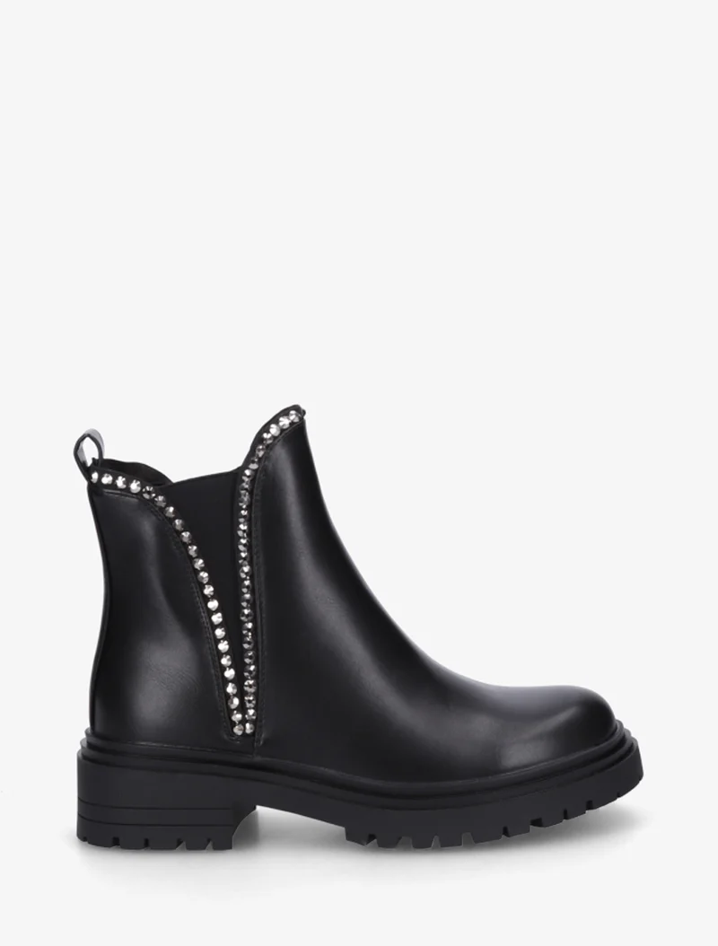 Bottines en simili à strass - Noir