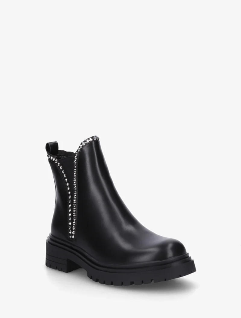 Bottines en simili à strass - Noir