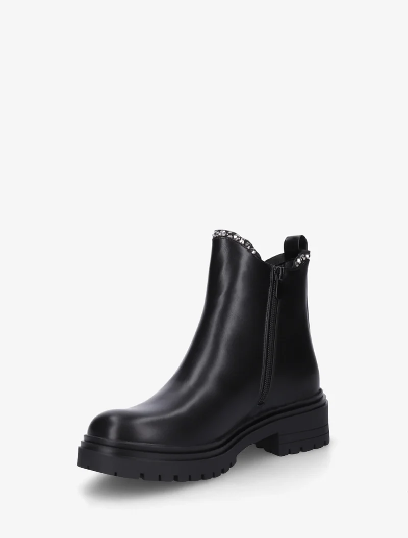 Bottines en simili à strass - Noir