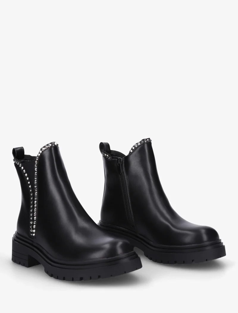Bottines en simili à strass - Noir