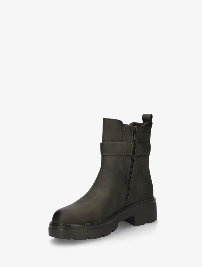 Bottines élastiquées à boucle décorative - Kaki