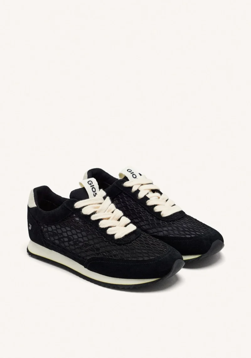 MESH LEATHER SNEAKERS