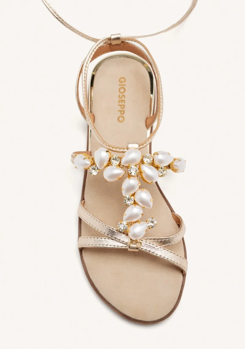 LEATHER PEARL SANDALS JANICE
