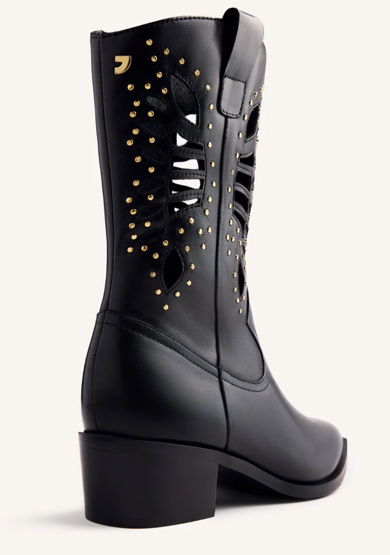 LEATHER ANIMAL PRINTBOY BOOTS TAKABA