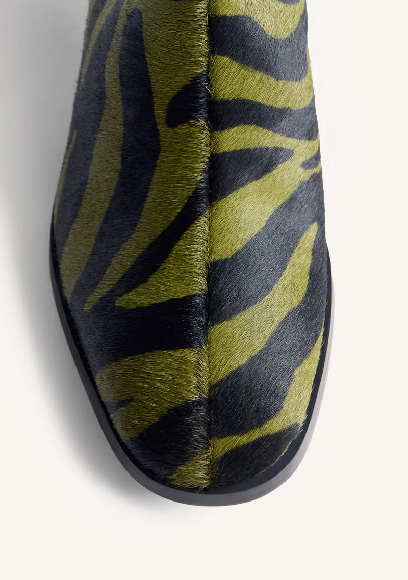 ANIMAL PRINT LEATHER ANKLE BOOTS BY MELYSSA PINTO