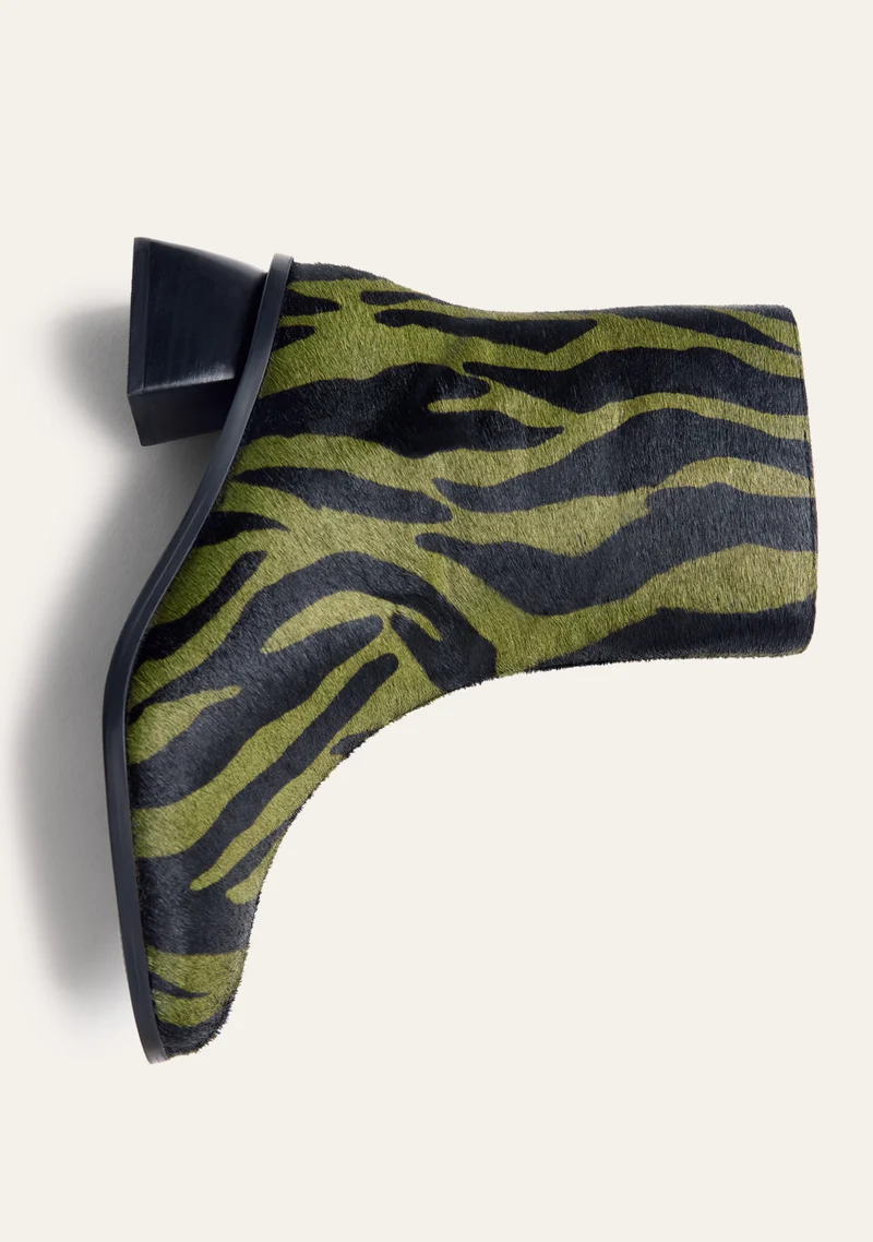 ANIMAL PRINT LEATHER ANKLE BOOTS BY MELYSSA PINTO