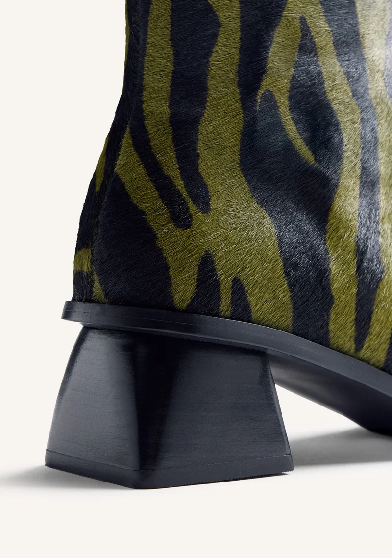 ANIMAL PRINT LEATHER ANKLE BOOTS BY MELYSSA PINTO