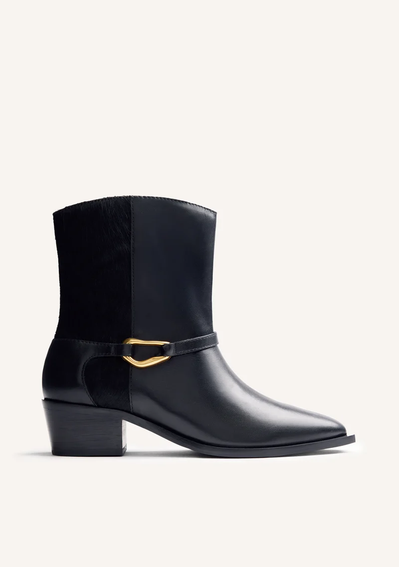 LEATHER ANKLE BOOTS BY MELYSSA PINTO