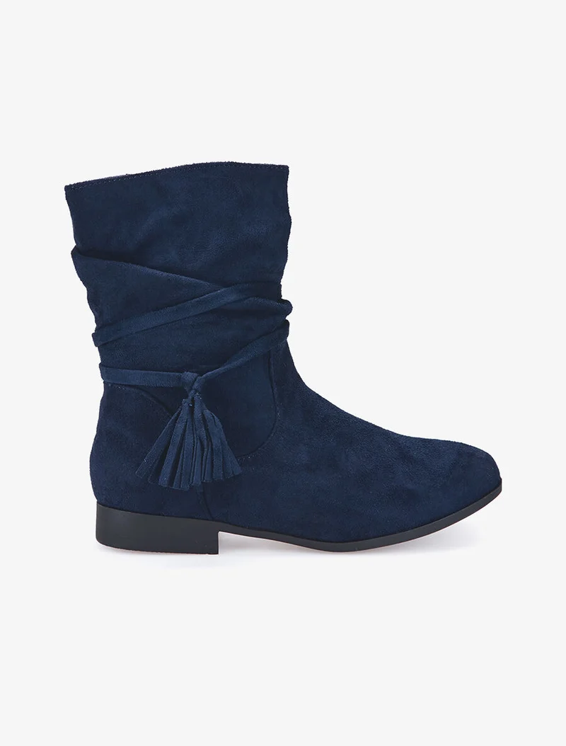 Bottines suédine à lanière simple - Marine