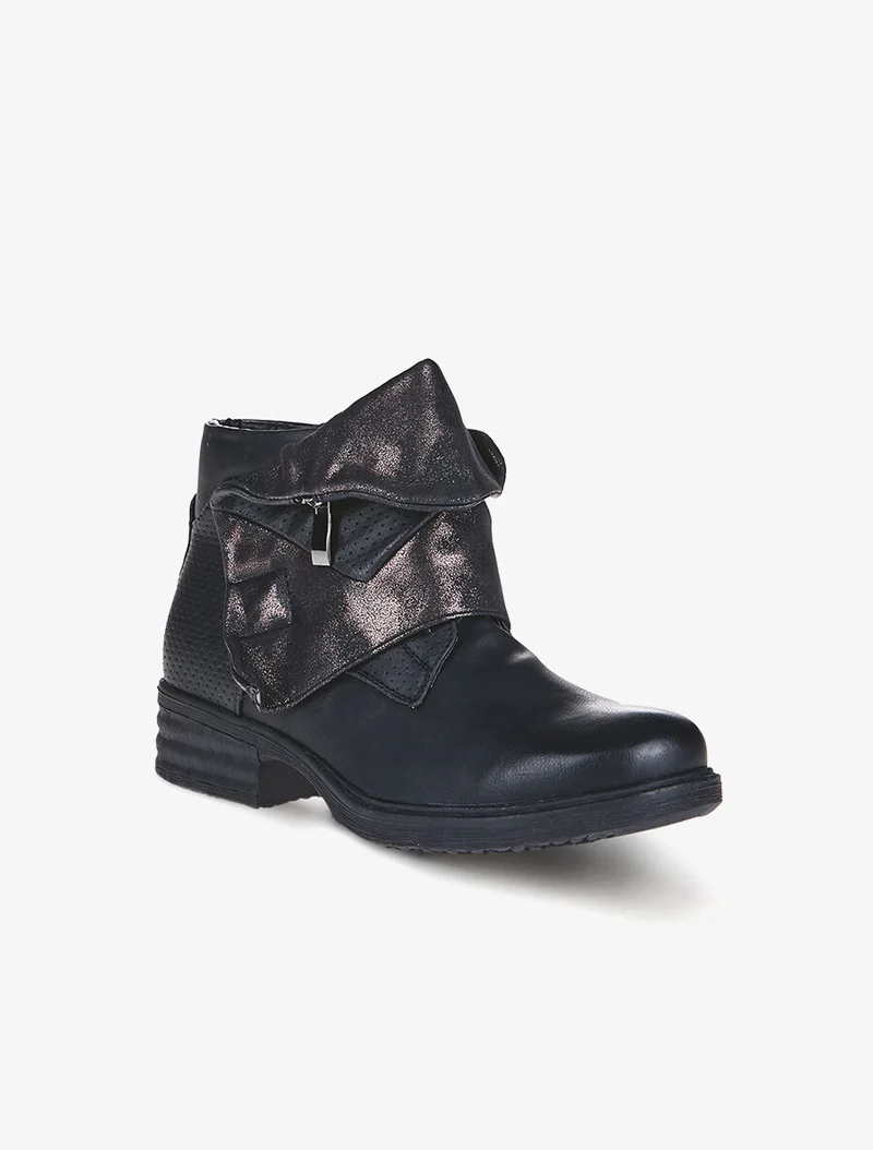 Boots revers rabattu - Noir