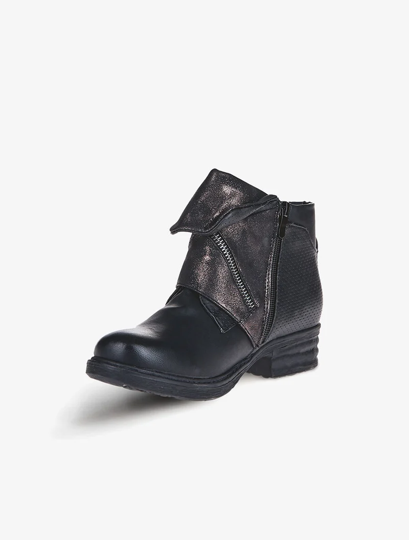 Boots revers rabattu - Noir