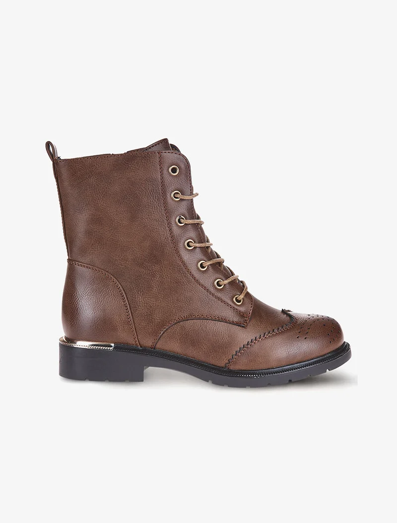 Boots bouts piqués - Marron