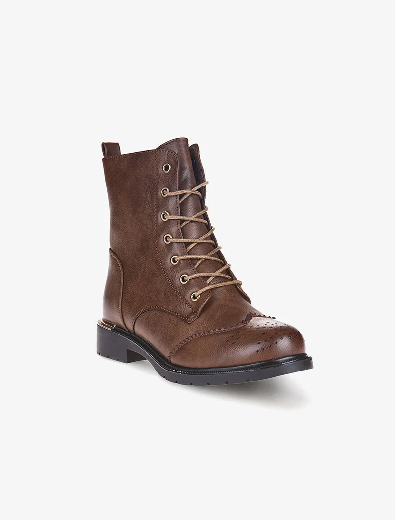 Boots bouts piqués - Marron