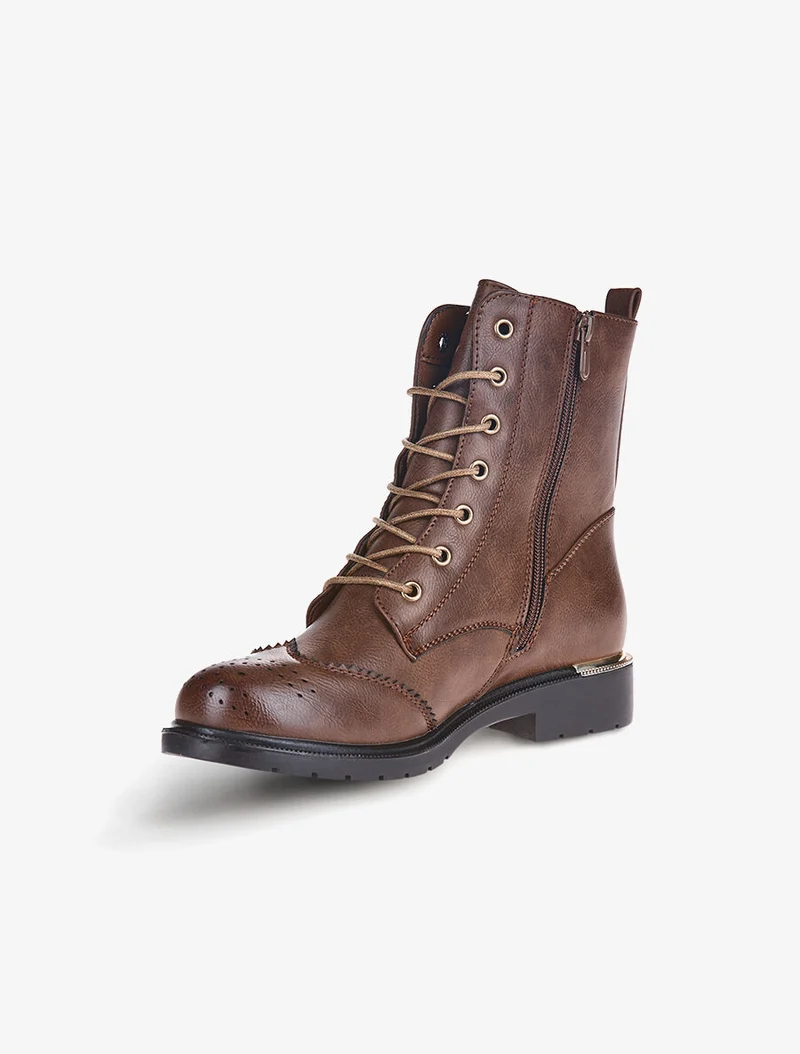 Boots bouts piqués - Marron