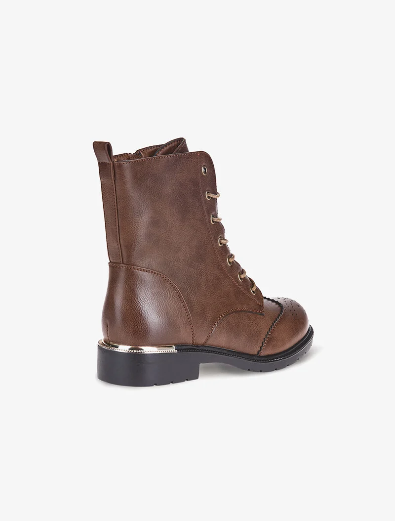 Boots bouts piqués - Marron