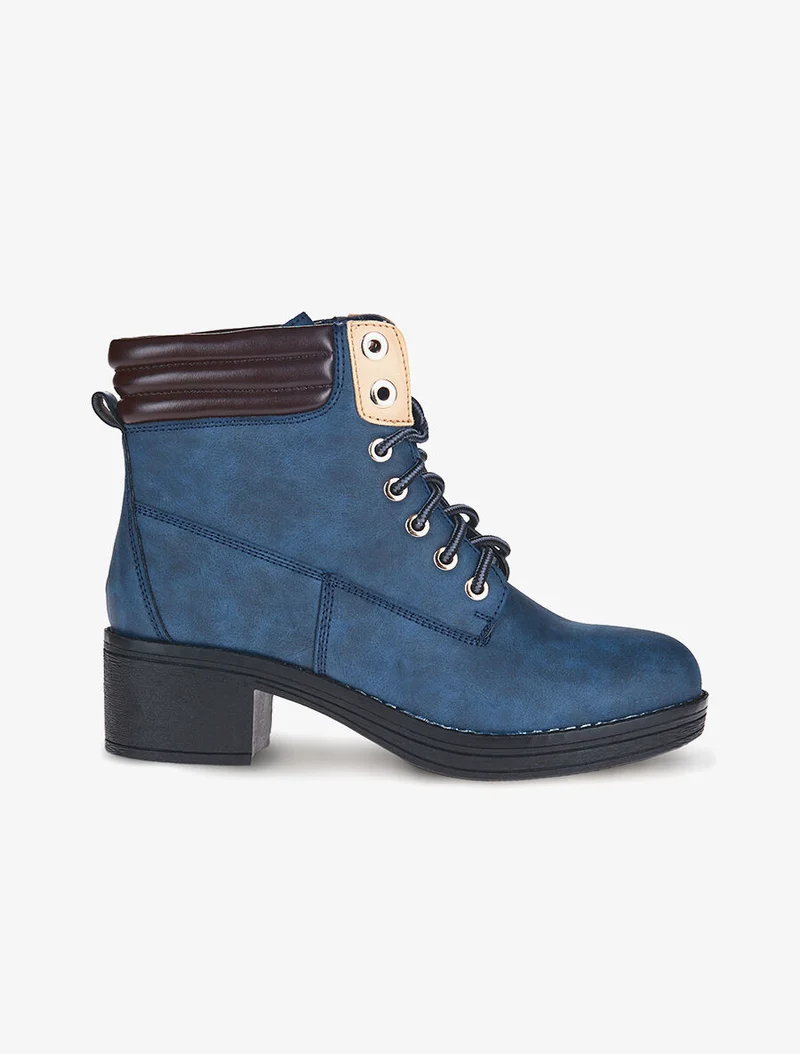 Bottines sport petits talons - Marine