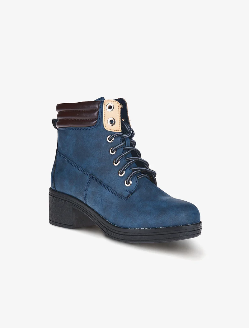 Bottines sport petits talons - Marine