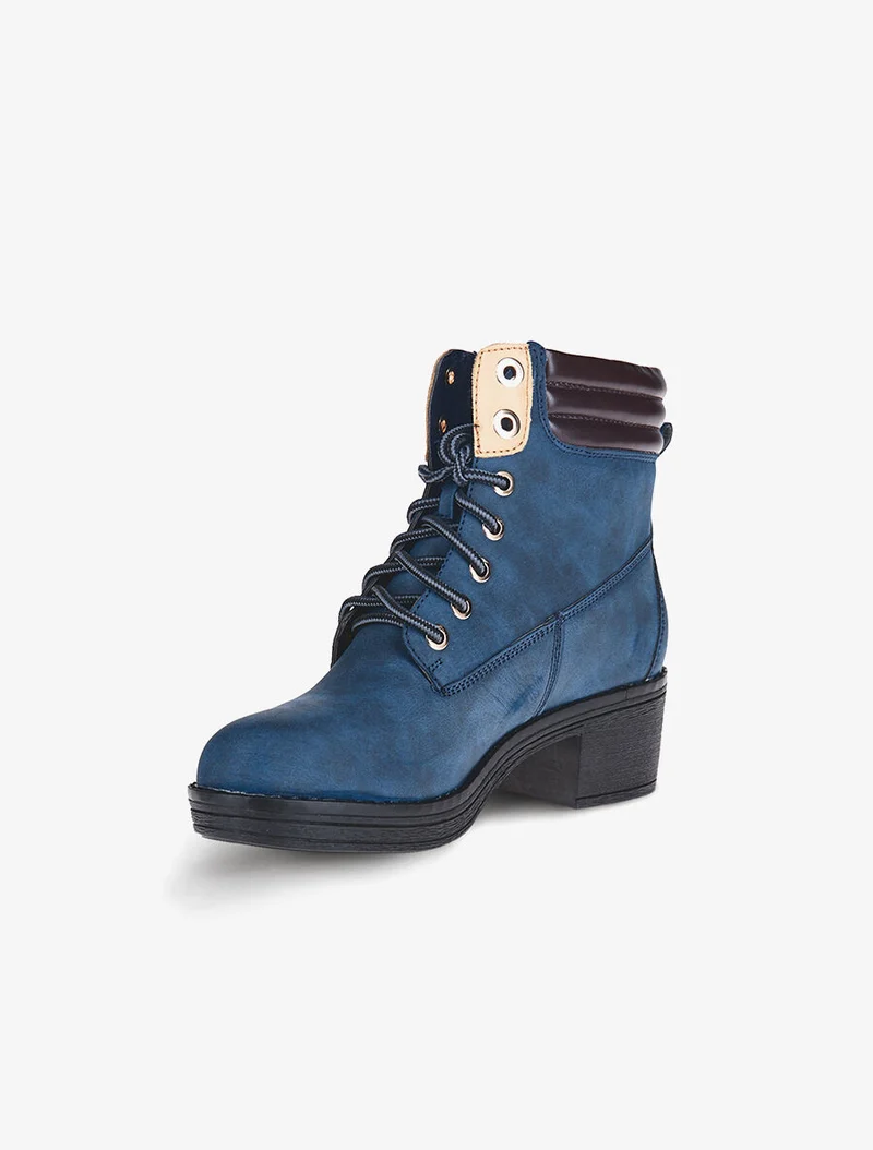 Bottines sport petits talons - Marine