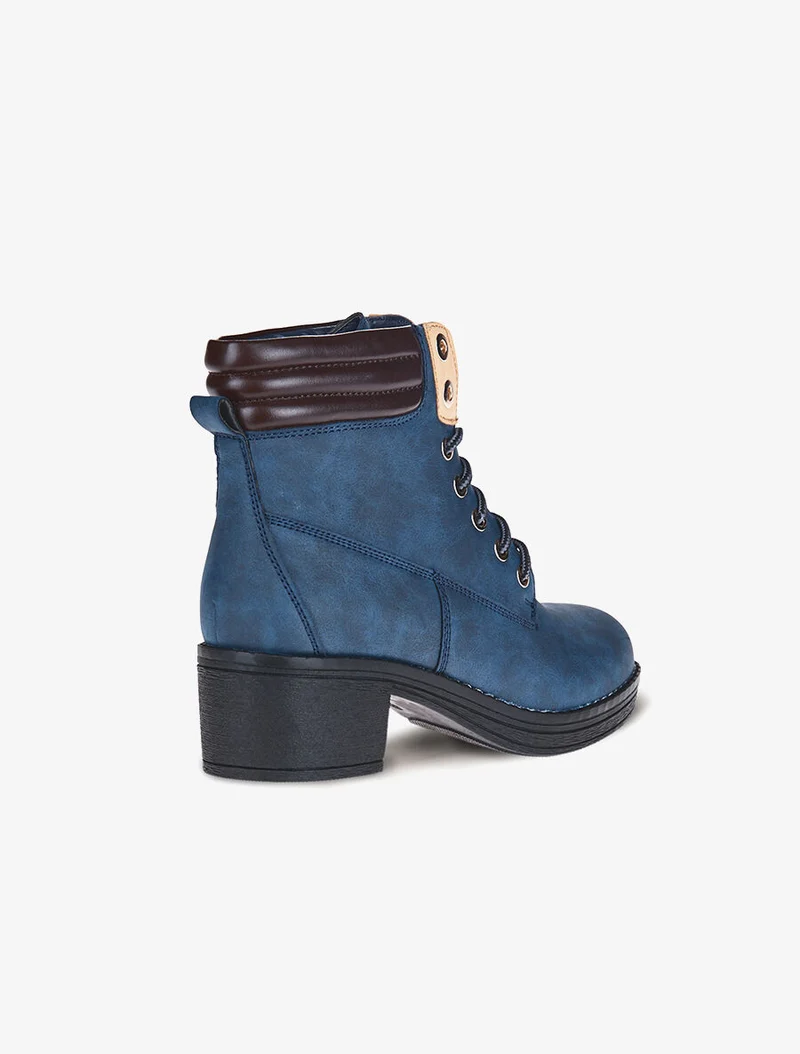 Bottines sport petits talons - Marine