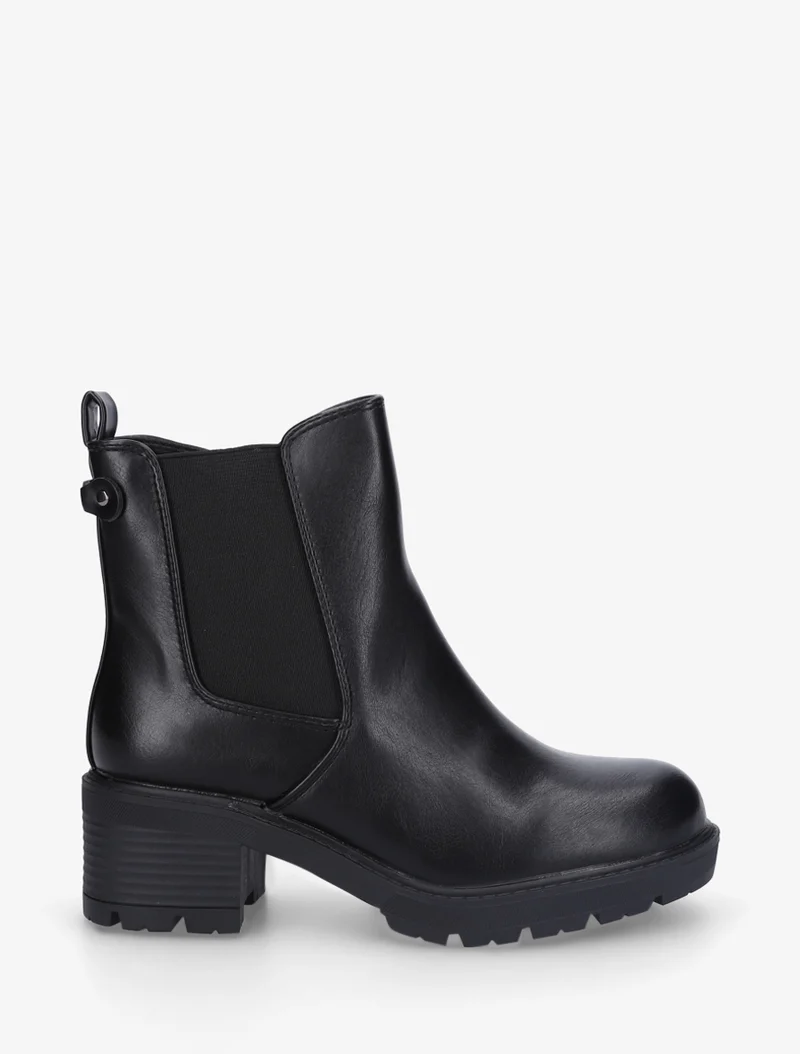 Bottines élastiquées en simili - Noir