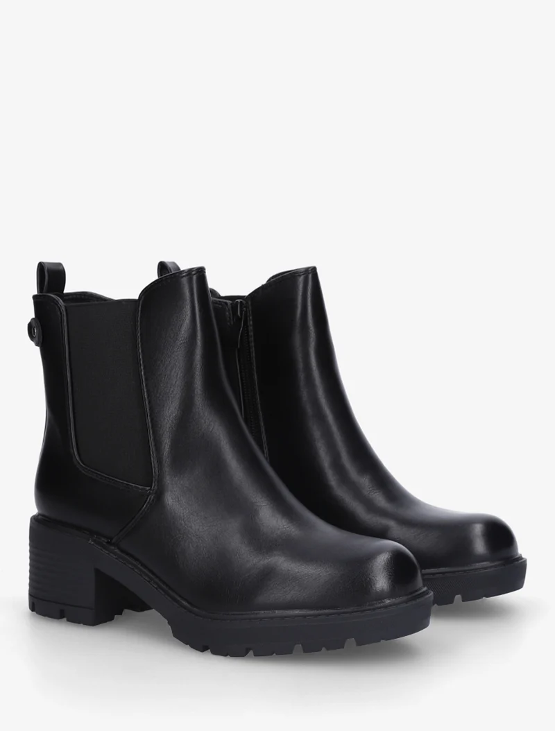 Bottines élastiquées en simili - Noir