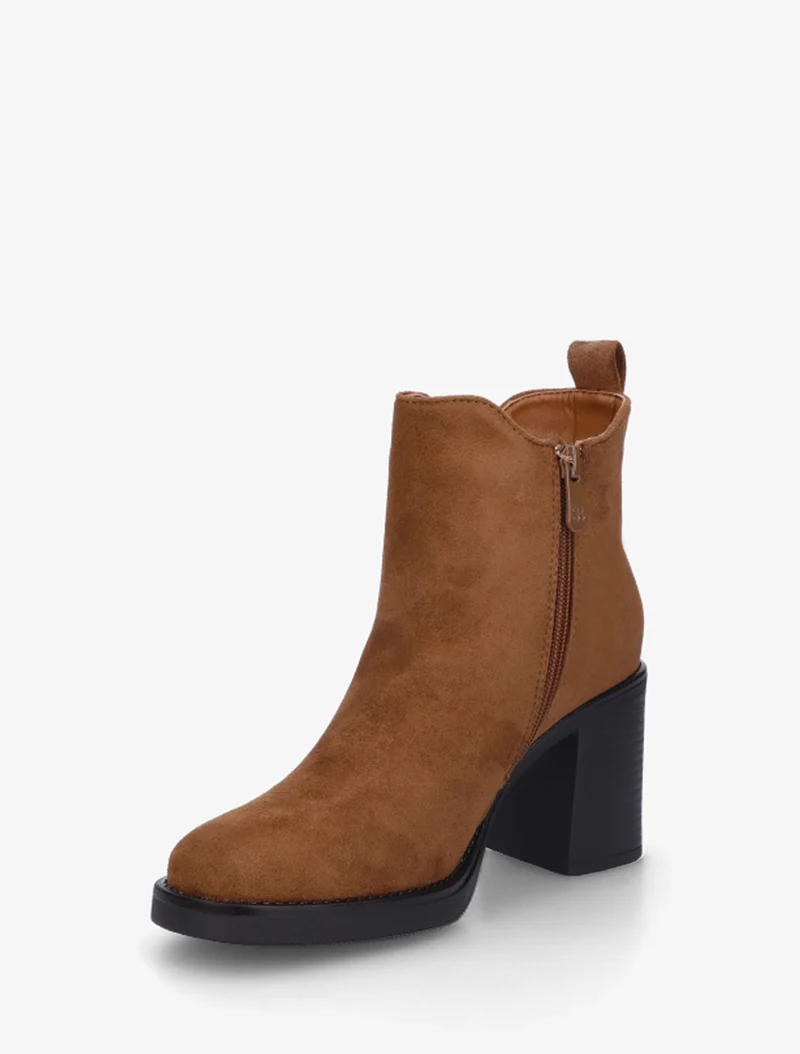 Bottines élastiquées en suédine - Camel