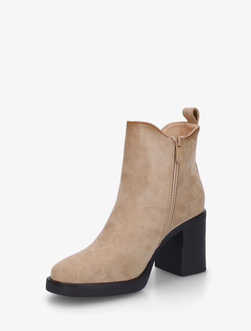 Bottines élastiquées en suédine - Taupe