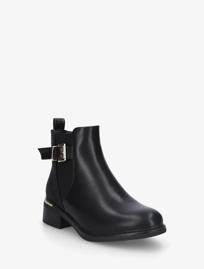 Bottines élastiquées à contrefort pailleté - Noir