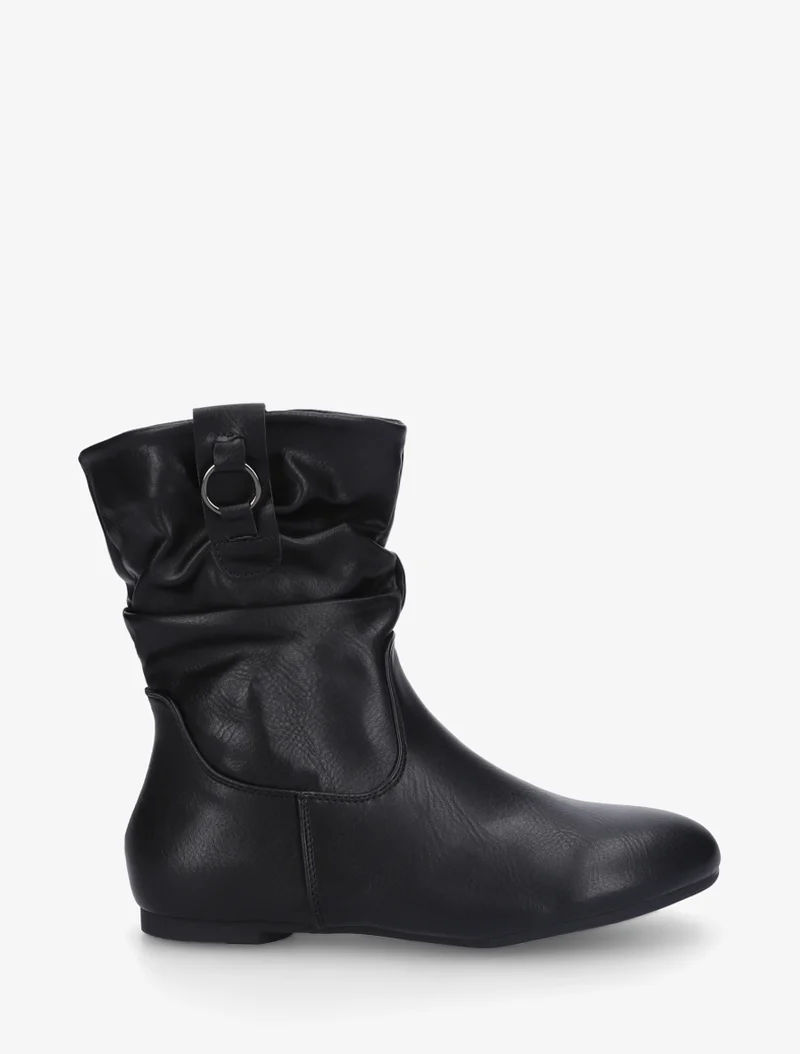 Bottines montantes effet froncé - Noir