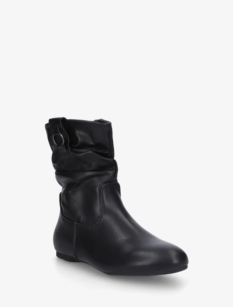Bottines montantes effet froncé - Noir