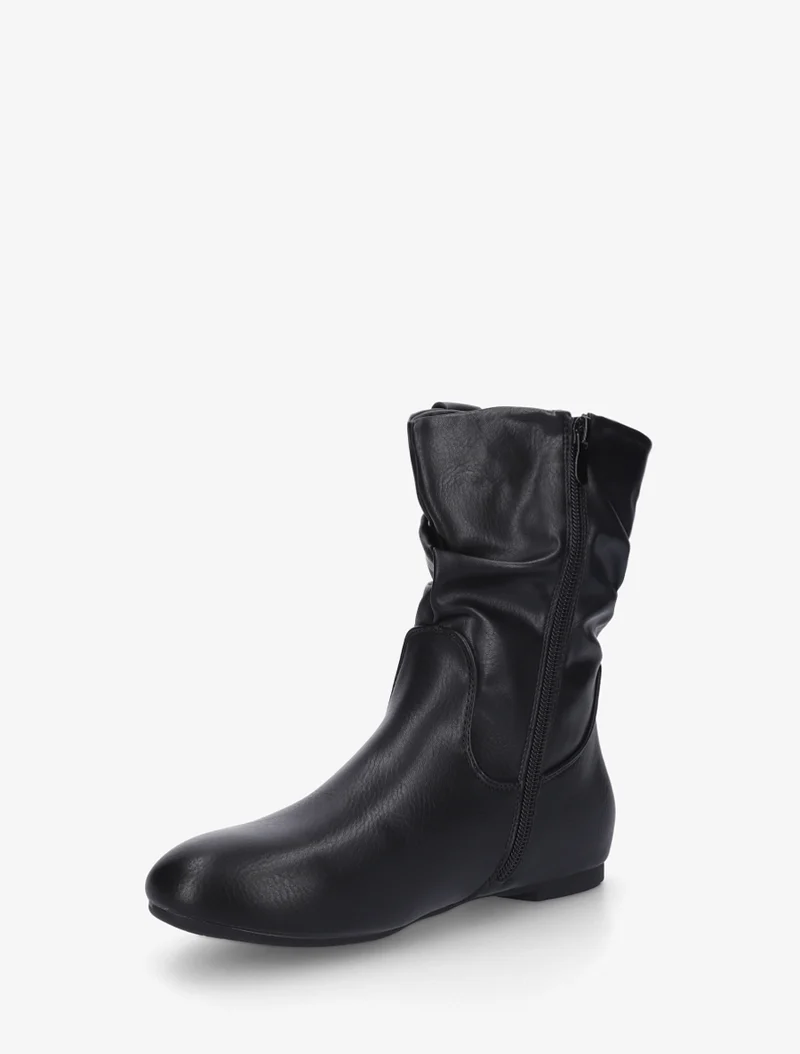 Bottines montantes effet froncé - Noir