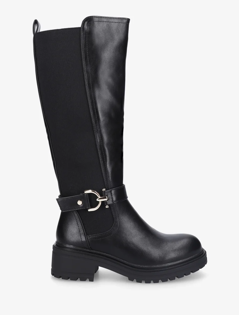 Bottes à boucle et semelle crantée - Noir