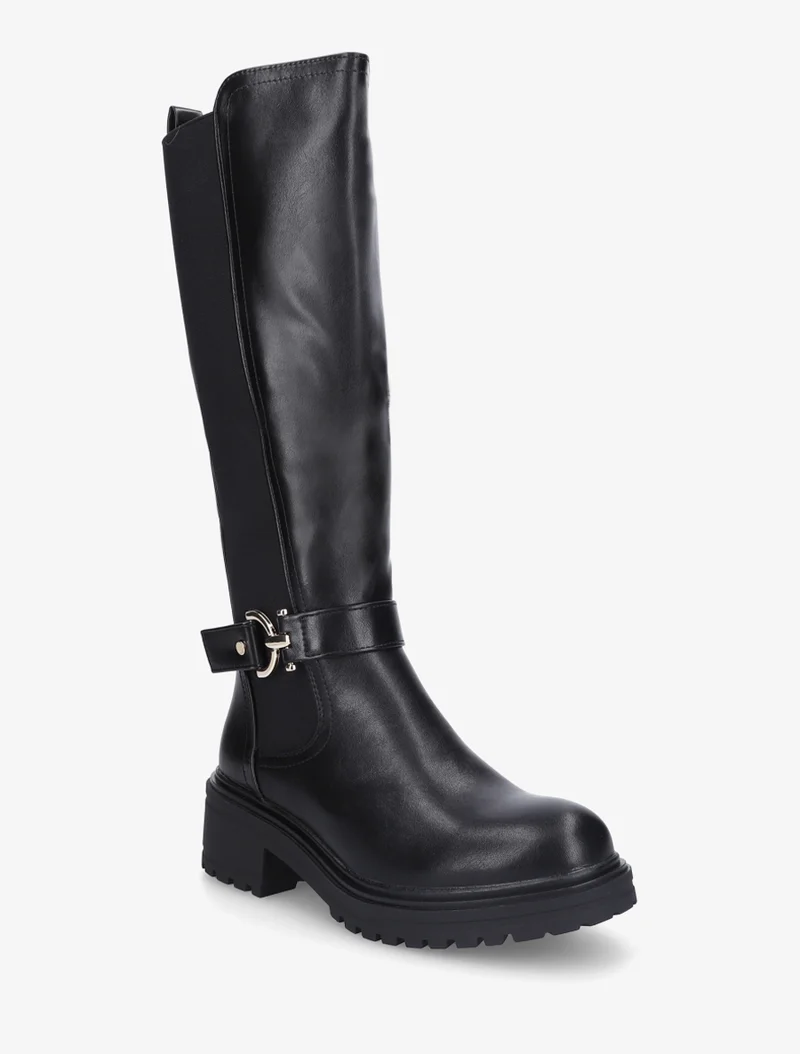 Bottes à boucle et semelle crantée - Noir
