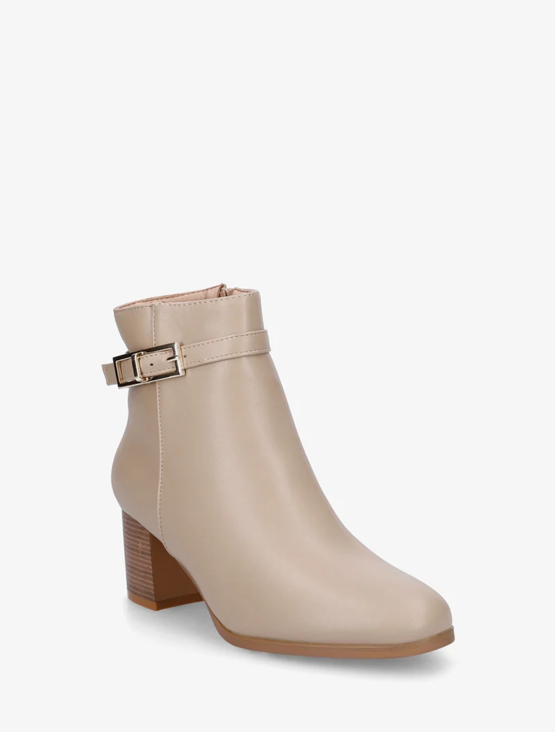 Bottines classiques à boucle - Beige foncé