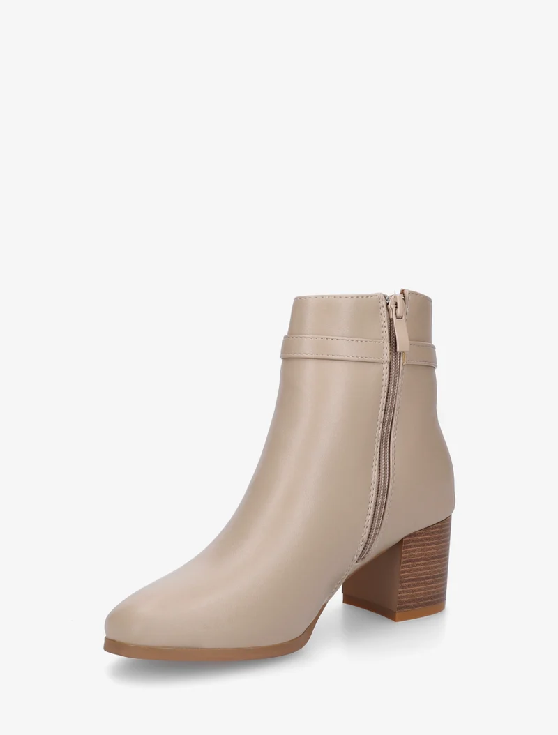 Bottines classiques à boucle - Beige foncé