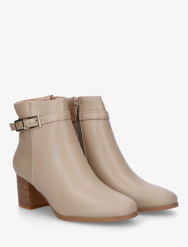 Bottines classiques à boucle - Beige foncé