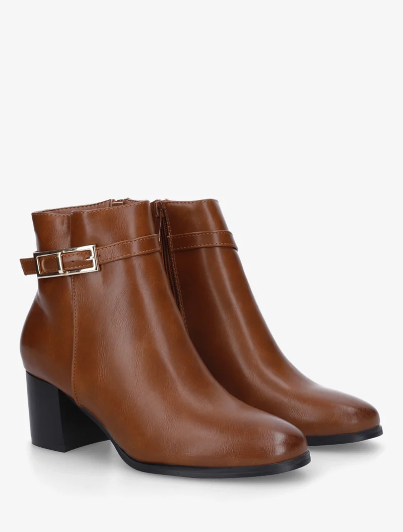 Bottines classiques à boucle - Camel