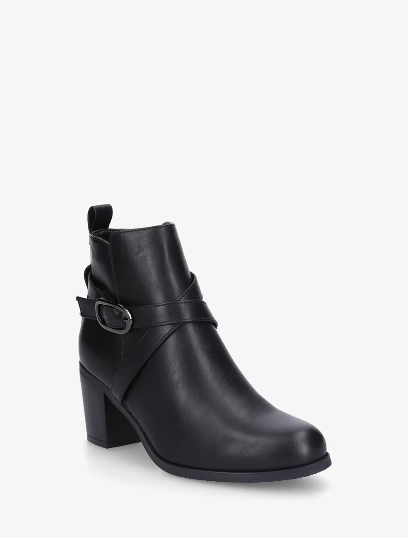 Bottines en simili à sangles - Noir