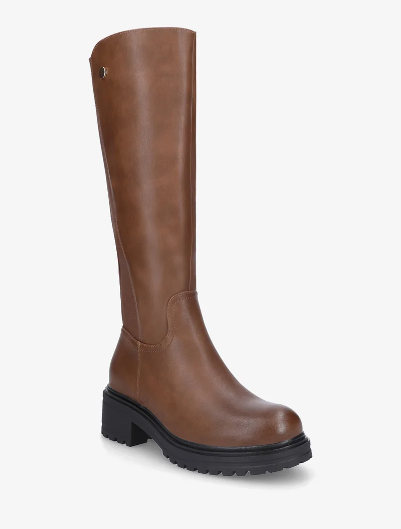 Bottes élastiquées en simili - Marron