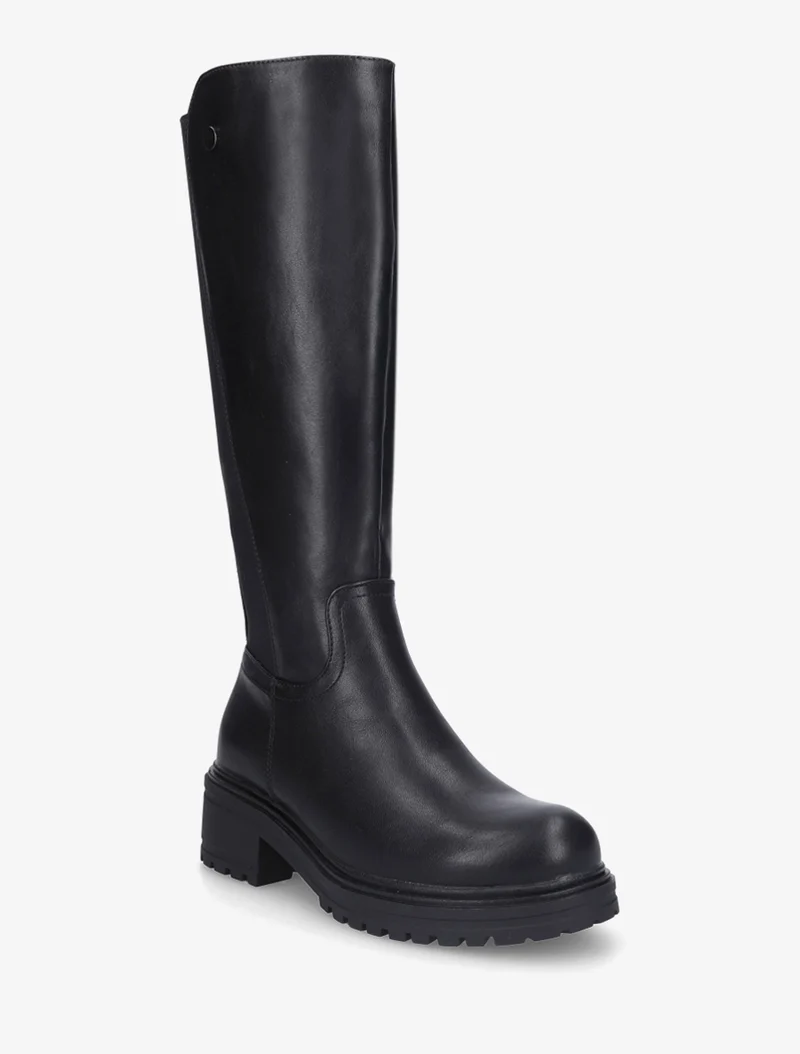 Bottes élastiquées en simili - Noir