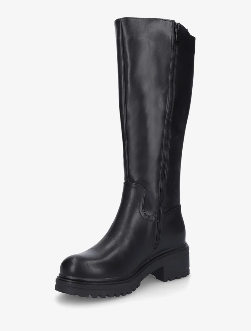 Bottes élastiquées en simili - Noir