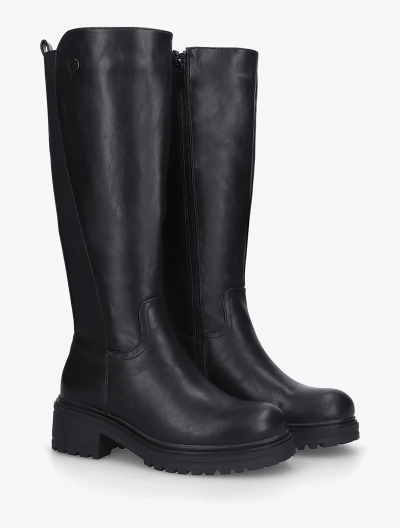 Bottes élastiquées en simili - Noir