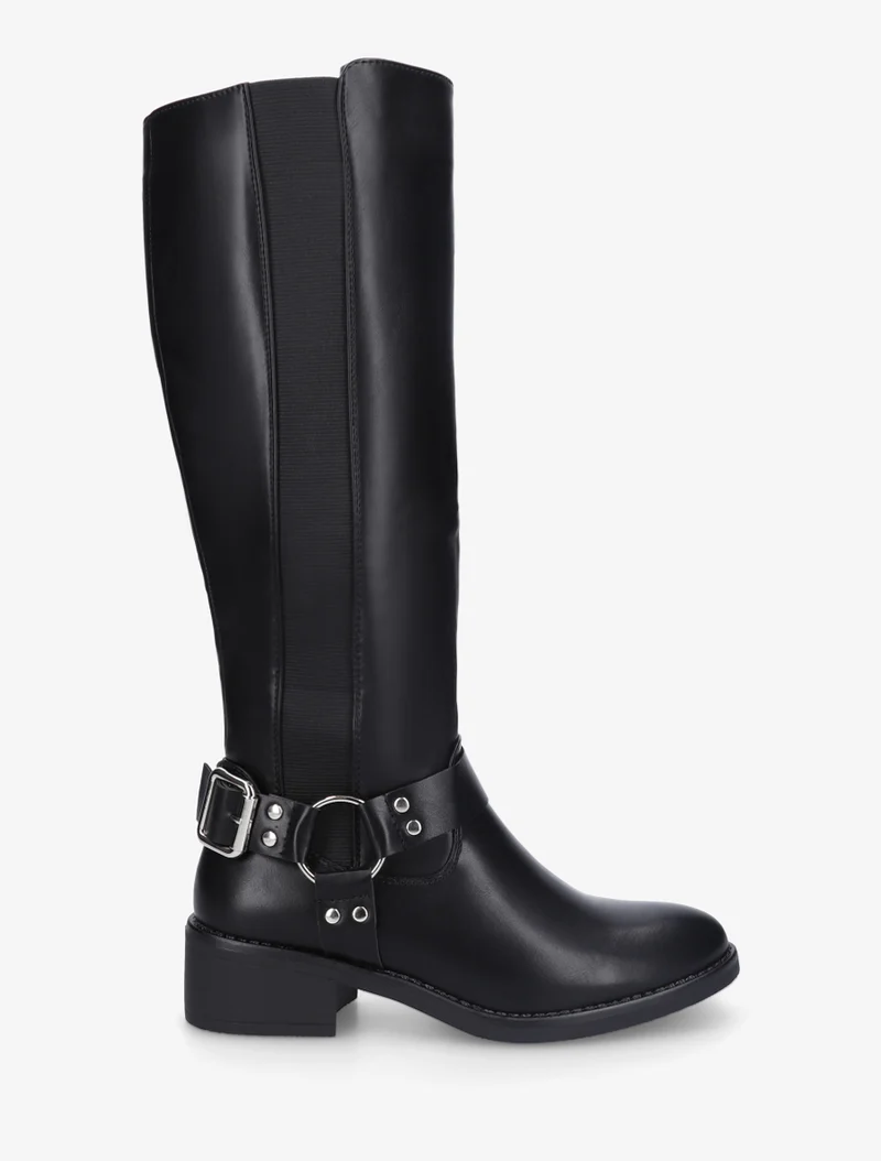 Bottes style cavalière à boucle - Noir