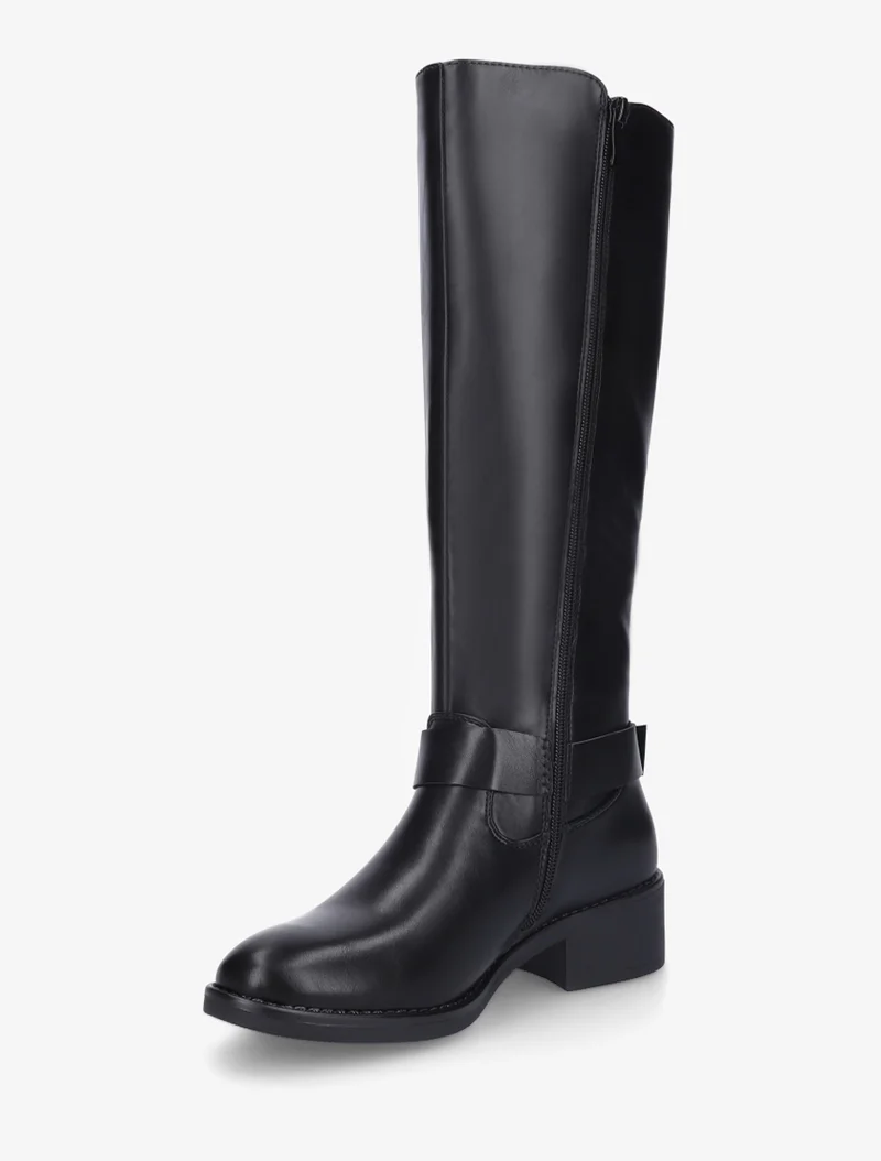 Bottes style cavalière à boucle - Noir